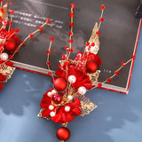 Vintage Red Hairpin Chinese Hanfu Hair Accessories Women Hair Clip