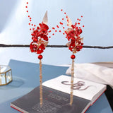 Vintage Red Hairpin Chinese Hanfu Hair Accessories Women Hair Clip