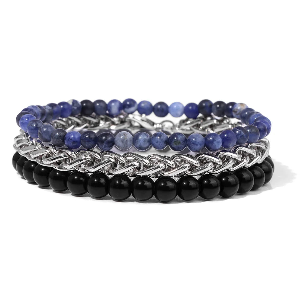 Red Leather Wrap Bracelets for Men Arrow Charm Beaded Stone Set