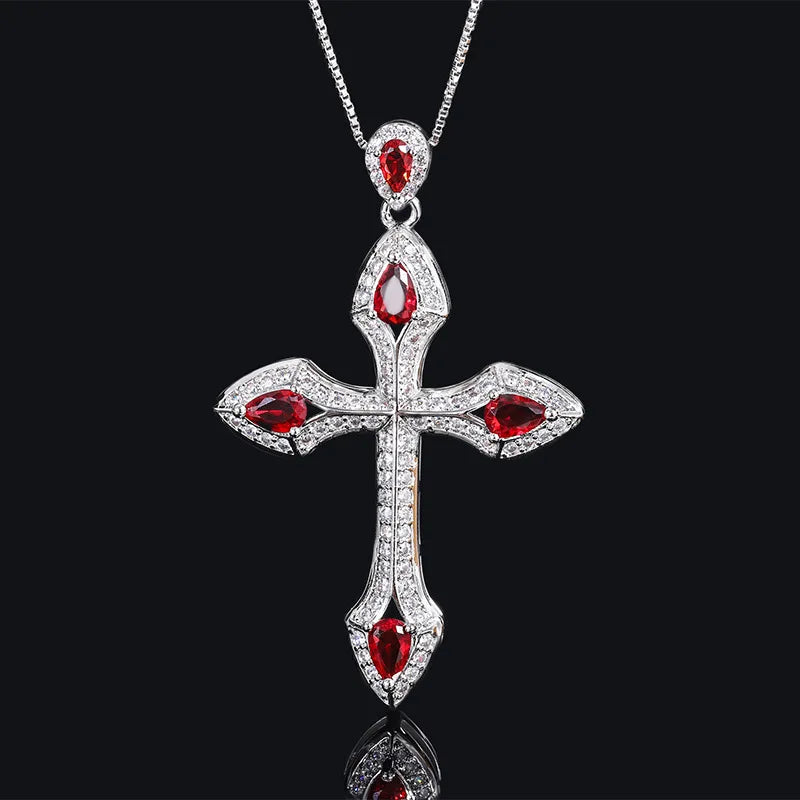 Vintage Religion Cross Pendant Necklace Women's Jewelry Gift