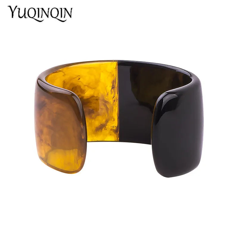 Colorful Resin Cuff Bracelet Bangle for Women