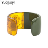 Colorful Resin Cuff Bracelet Bangle for Women