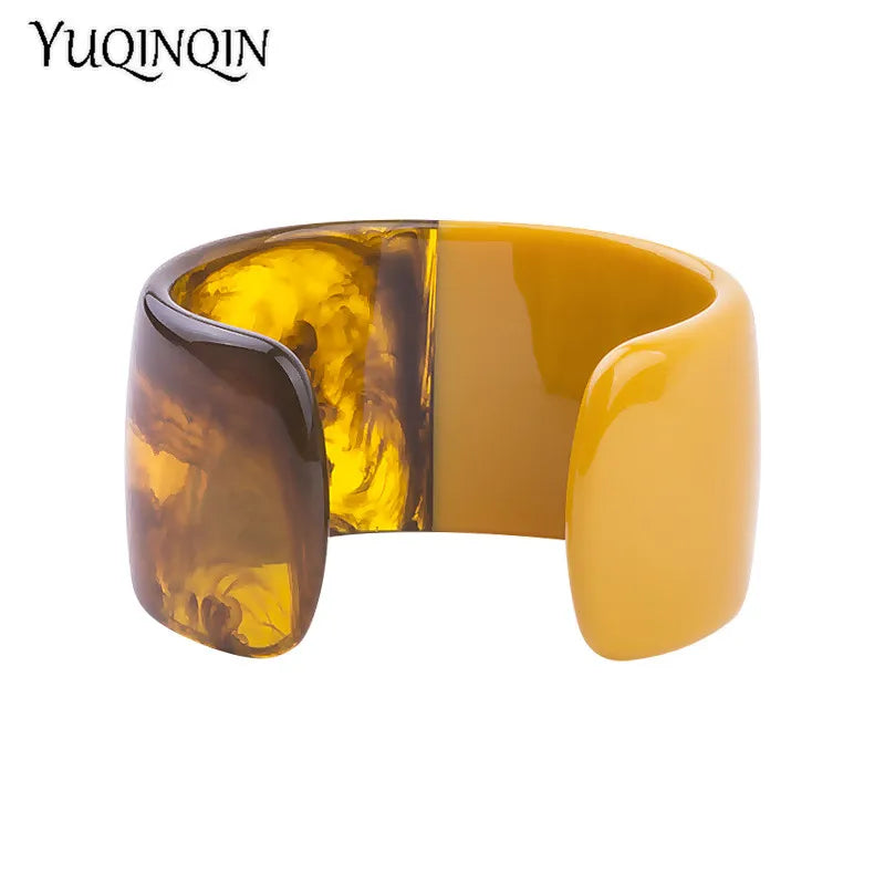 Colorful Resin Cuff Bracelet Bangle for Women