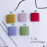 Vintage Resin Square Solid Patch Green Turmeric Stud Earrings
