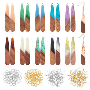 Vintage Resin Earring Pendants Mixed Teardrop Charms DIY Jewelry Making