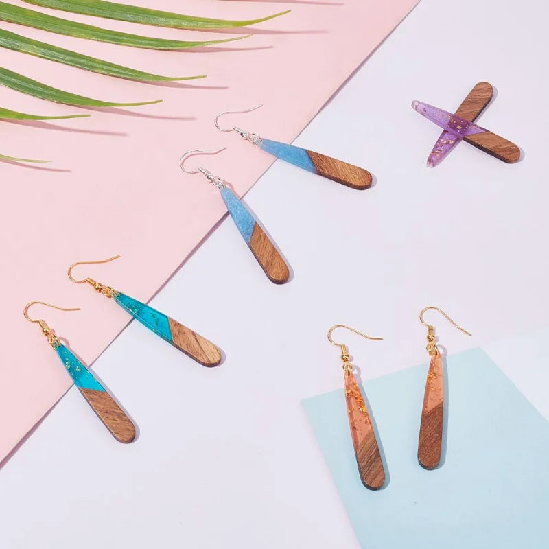 Vintage Resin Earring Pendants Mixed Teardrop Charms DIY Jewelry Making