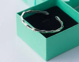 925 Silver Bamboo Joint Bangle Bracelet Friendship GTLS267
