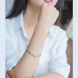 925 Silver Bamboo Joint Bangle Bracelet Friendship GTLS267