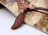 Vintage Retro Ethnic Carved Pendant Necklace for Men Women