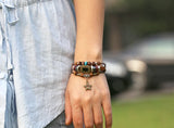 Vintage Retro Star Beads Charm Bracelet Adjustable Rope Leather Wrap Bangle