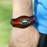 Vintage Leather Bracelet for Men with Star Charms Wrap