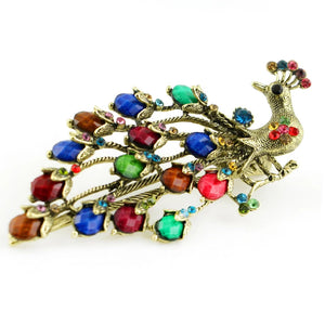 Vintage Retro Peacock Hair Combs Antique Accessories Clips Hairpins Head Dress