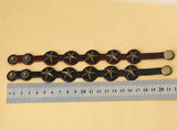 Vintage Retro Stars Cuff Leather Bracelet Alloy Bronze Beads Charm Bangle