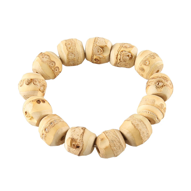 Vintage Retro Adjustable Bamboo Root Beaded Bracelet