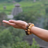 Vintage Retro Adjustable Bamboo Root Beaded Bracelet