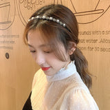 Vintage Rhinestone Pearl Hairbands For Women Wedding Hair Accessories