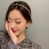 Vintage Rhinestone Pearl Hairbands For Women Wedding Hair Accessories