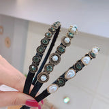 Vintage Rhinestone Pearl Hairbands For Women Wedding Hair Accessories