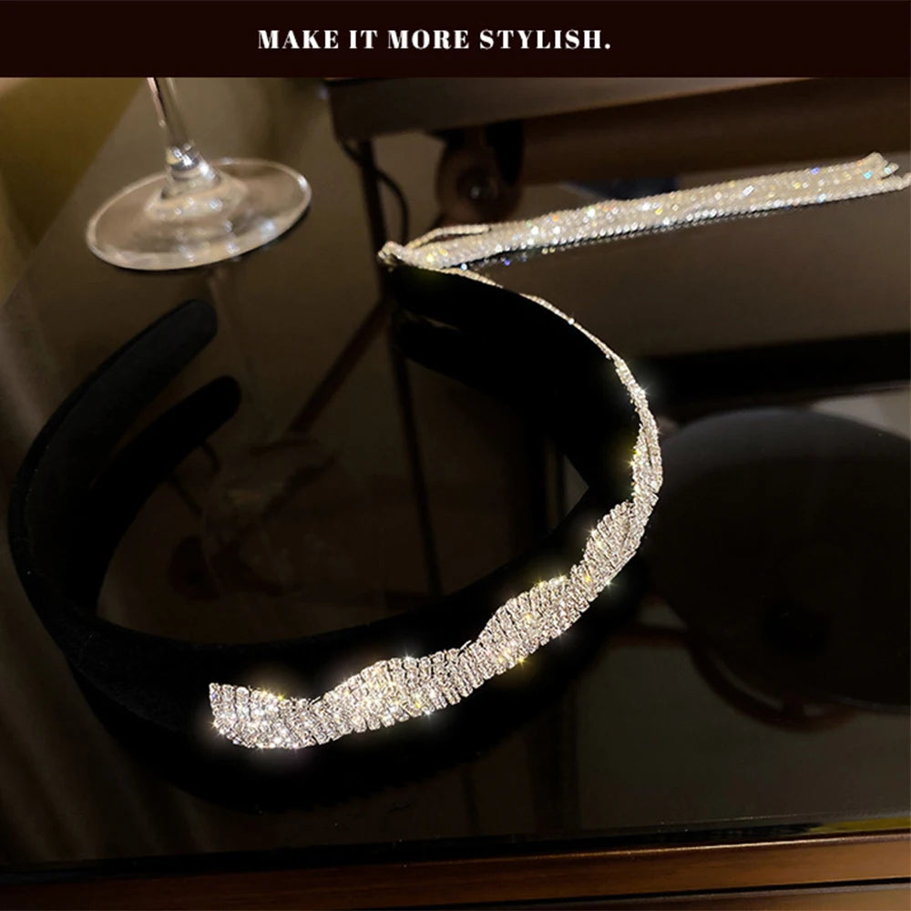 Vintage Rhinestone Tassel Headband for Women