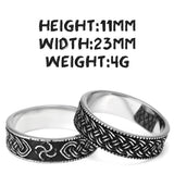 Vintage Stainless Steel Mens Narrow Ring Retro Pattern Rock Punk