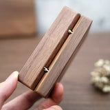 Vintage Wooden Ring Box Earring Organizer Rectangle Shape Jewelry Case