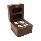 Vintage Ring Case Wooden Ring Chest Double Ring Display Box Jewellery Chest