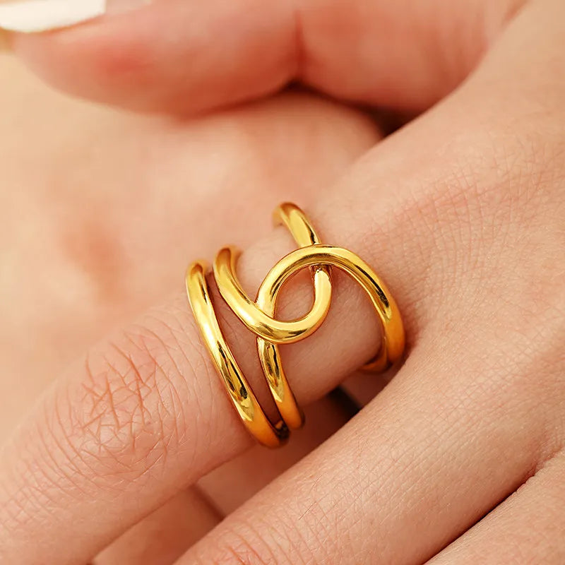 Vintage Punk Girl Entwine Silver Plated Ring Jewelry Gift