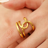 Vintage Punk Girl Entwine Silver Plated Ring Jewelry Gift