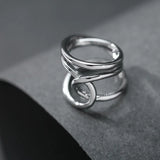 Vintage Punk Girl Entwine Silver Plated Ring Jewelry Gift