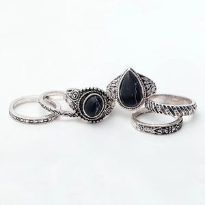 Vintage Rings Set for Women Silver Eternity