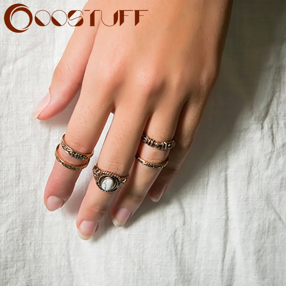 Vintage Rings Set for Women Silver Eternity