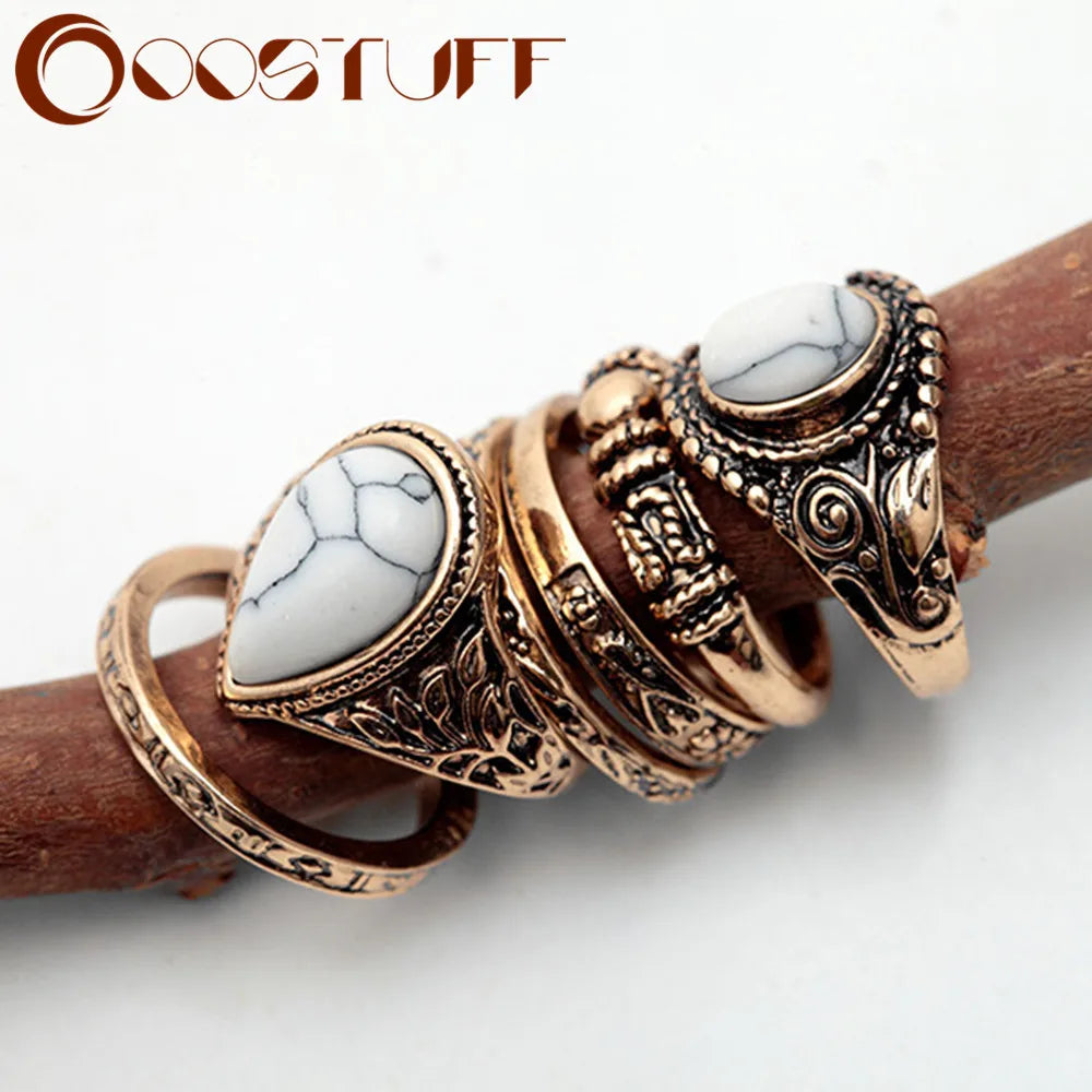 Vintage Rings Set for Women Silver Eternity