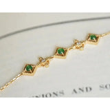 Vintage Green Chalcedony Roller Bead Bracelet