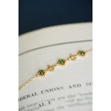 Vintage Green Chalcedony Roller Bead Bracelet