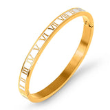 Vintage Roman Letter Bangles Stainless Steel Jewelry