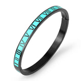 Vintage Roman Letter Bangles Stainless Steel Jewelry
