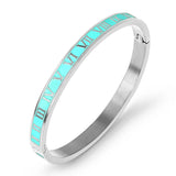 Vintage Roman Letter Bangles Stainless Steel Jewelry