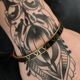 Roman Numeral Charm Cuff Bangles Stainless Steel Men's Jewelry