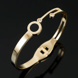 Vintage Roman Numeral Shell Bangles Stainless Steel Crystal Spring Bracelet