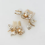 Vintage Roman Style Rose Flower Bridal Hair Comb Rhinestone Comb