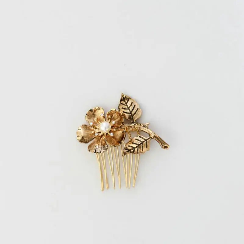 Vintage Roman Style Rose Flower Bridal Hair Comb Rhinestone Comb