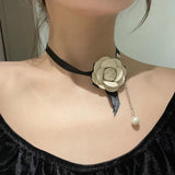 Vintage Rose Flower Choker Necklace Women Lady Jewelry
