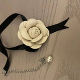 Vintage Rose Flower Choker Necklace Women Lady Jewelry