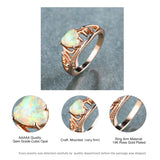 Vintage Purple Opal Heart Ring for Women