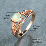Vintage Purple Opal Heart Ring for Women