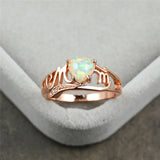 Vintage Purple Opal Heart Ring for Women