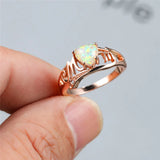 Vintage Purple Opal Heart Ring for Women