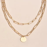 Vintage Round Charm Layered Necklace for Women