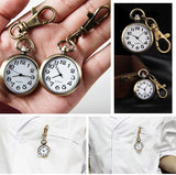 Vintage Round Pocket Key Chain Watch Pendant for Women Men