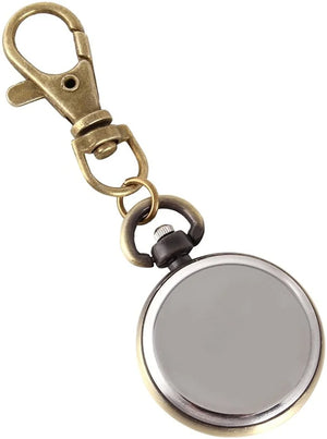 Vintage Round Pocket Key Chain Watch Pendant for Women Men